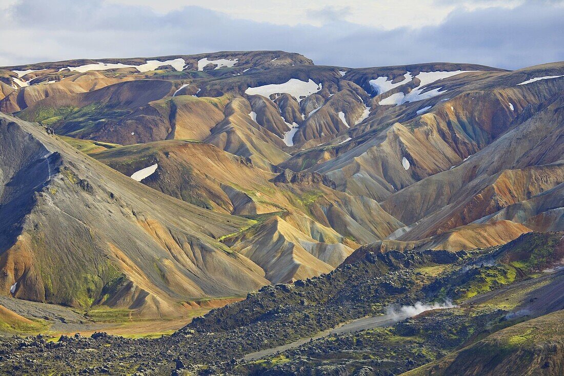 Mountain slopes, Landmannalaugar, Fjallabak Nature Reserve, Central Iceland