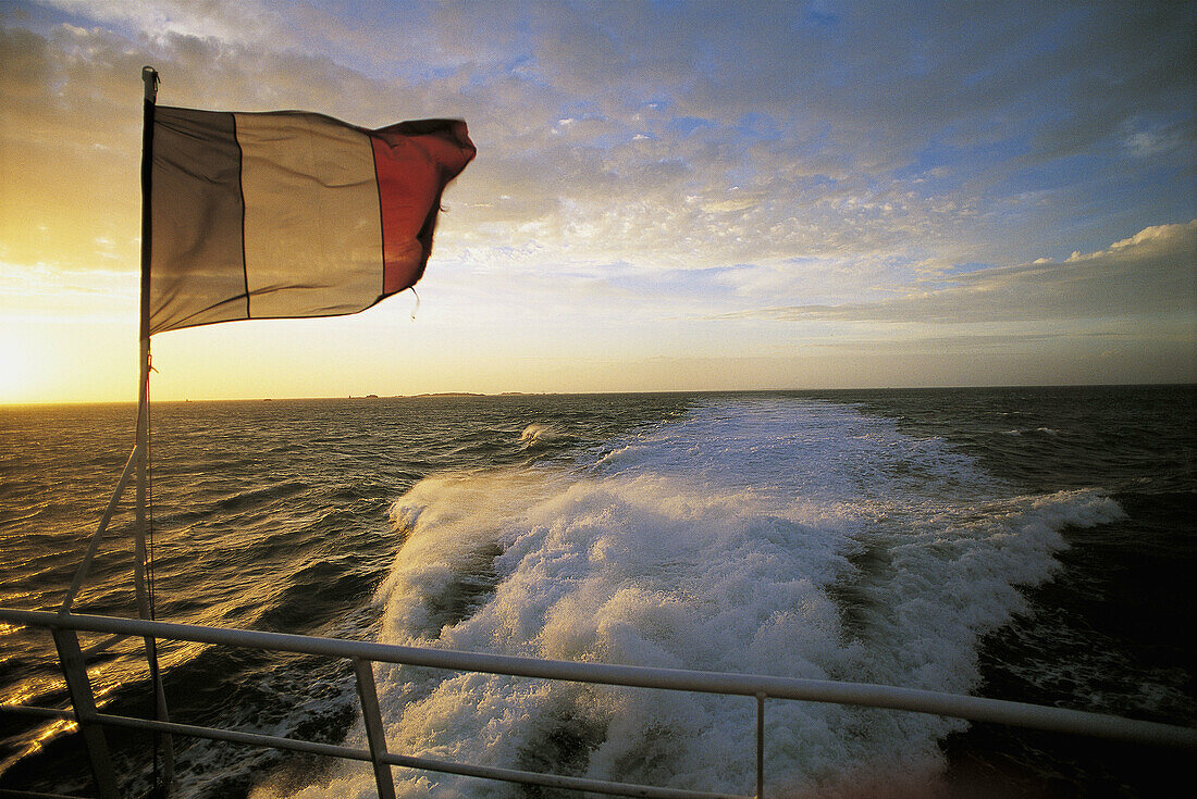 Sailing between the islands of Houat and Hoëdic. Bretagne, France