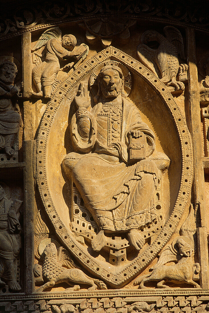 Pantocrator in the church of Saint-Pierre, Carennac. Lot, Midi-Pyrenees, France
