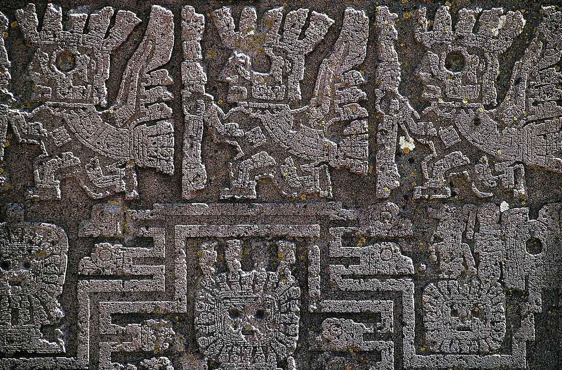 Bolivia, Tiwanaku, Unesco World Heritage Site, Gateway of the Sun, Sculpted calendar