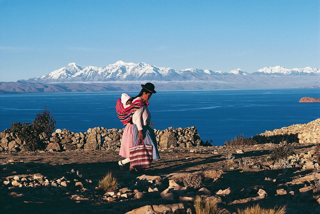 Bolivia, Titicaca lake and Andes cordillera, Isla del Sol Sun Island