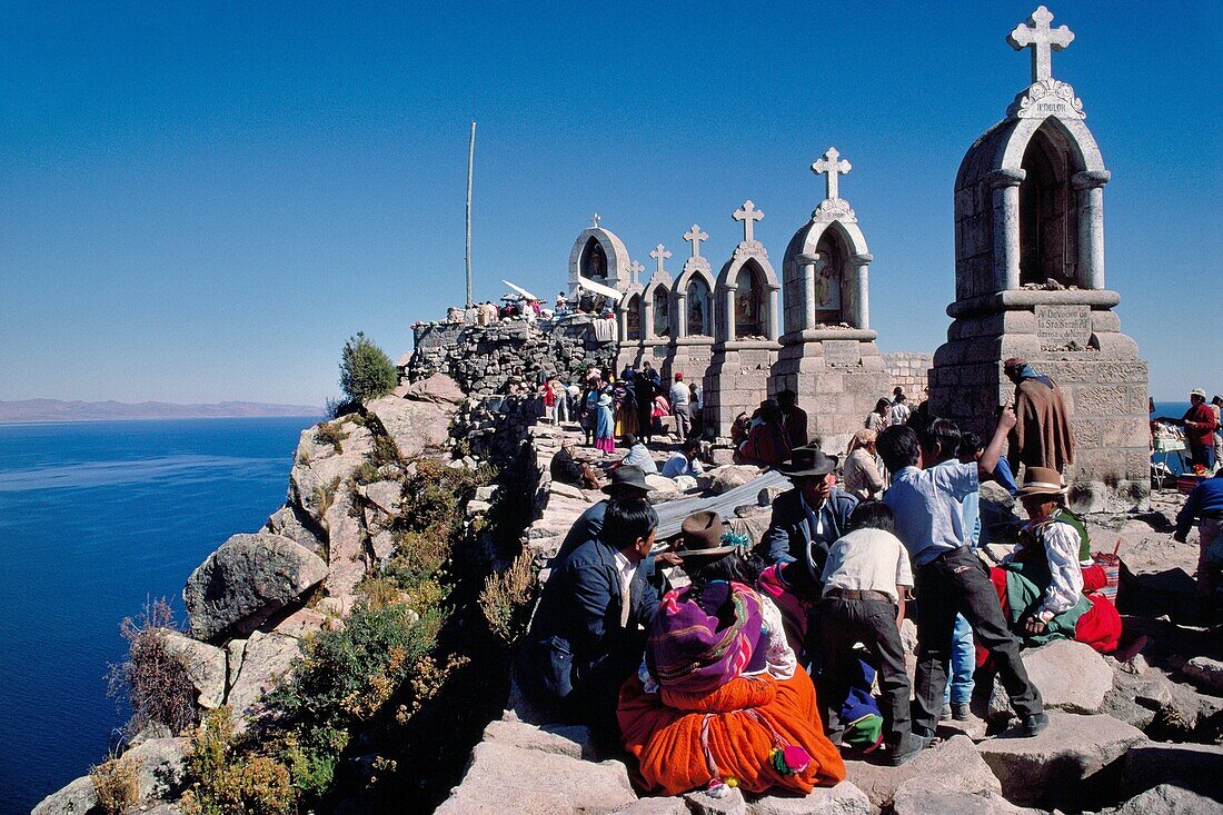 Bolivia, Copacabana, Festival of the Virgin of Copacabana, On top of the calvary of Copacabana