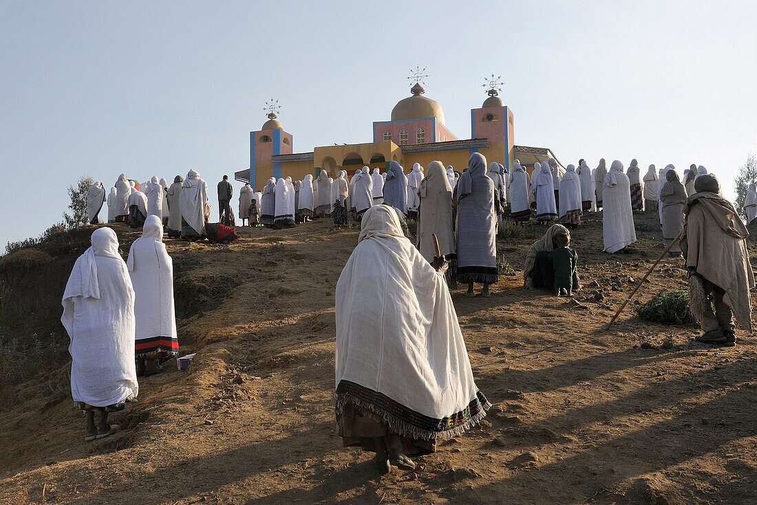 Ethiopia, Tigray, Korem, Sunday mass