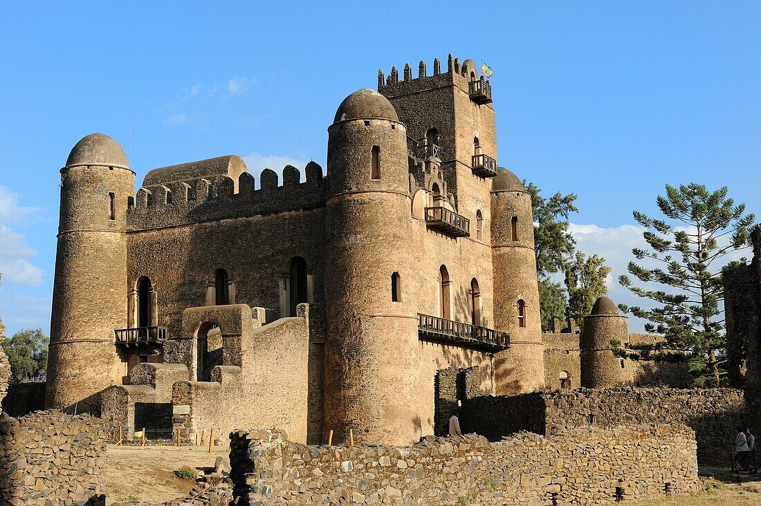 Ethiopia, Gonder, World Heritage Site, Royal enclosure, Fortress-city of Fasil Ghebbi, Fasilades palace