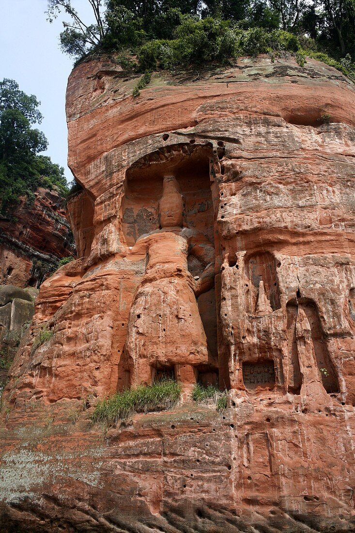 Leshan Giant Buddha statue depicts a seated Maitreya Buddha. In 1996 the Buddha was declared a World Heritage Site by UNESCO. China