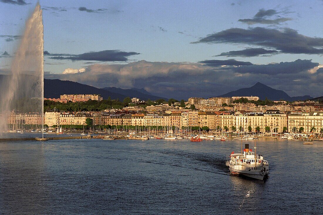 Sunset at the lake of Geneva  Geneva, Switzerland