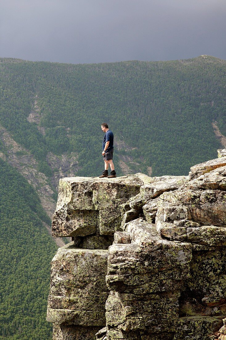 The summit of Bondcliff in the Pemigewasset Wilderness during the summer months  Located in the White Mountains, New Hampshire USA