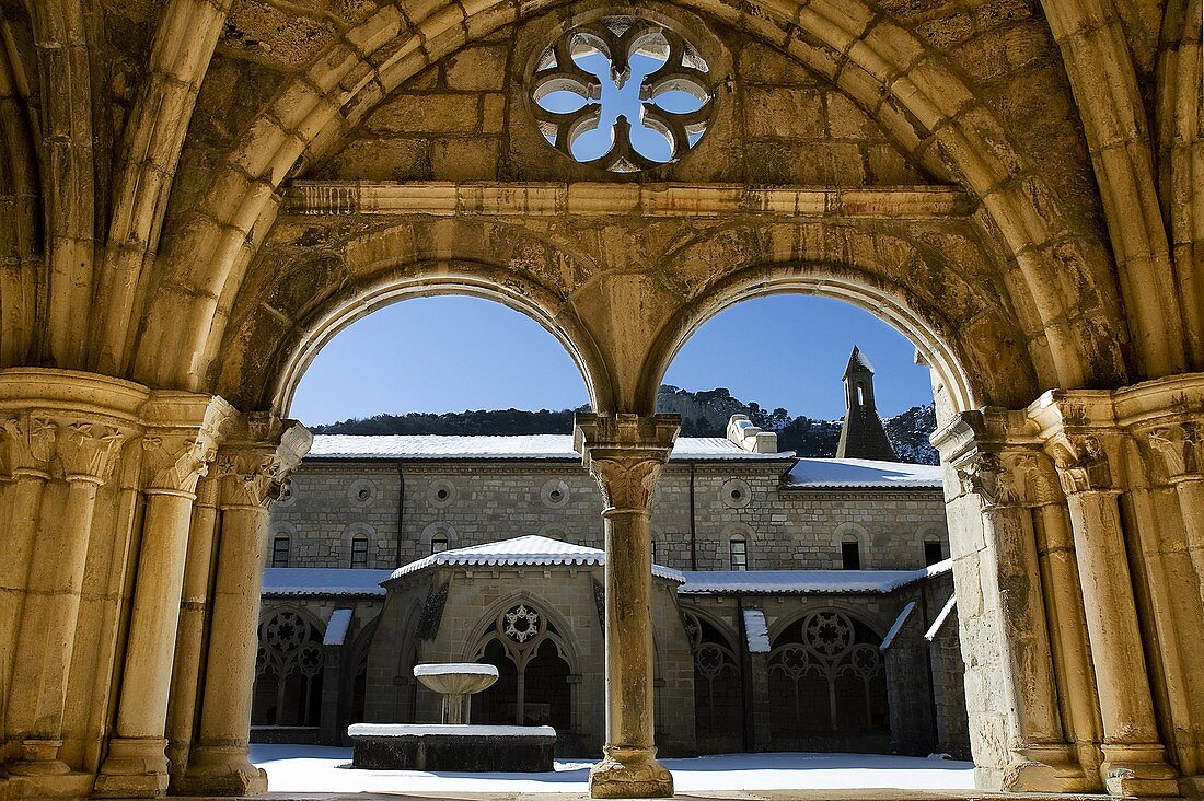 Monastery of Santa María de Iranzu, 12th century cloister  Navarra, Spain