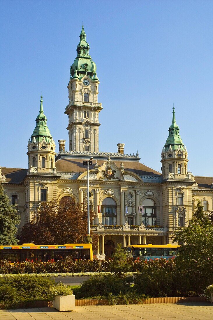 Town hall in central Györ Hungary EU