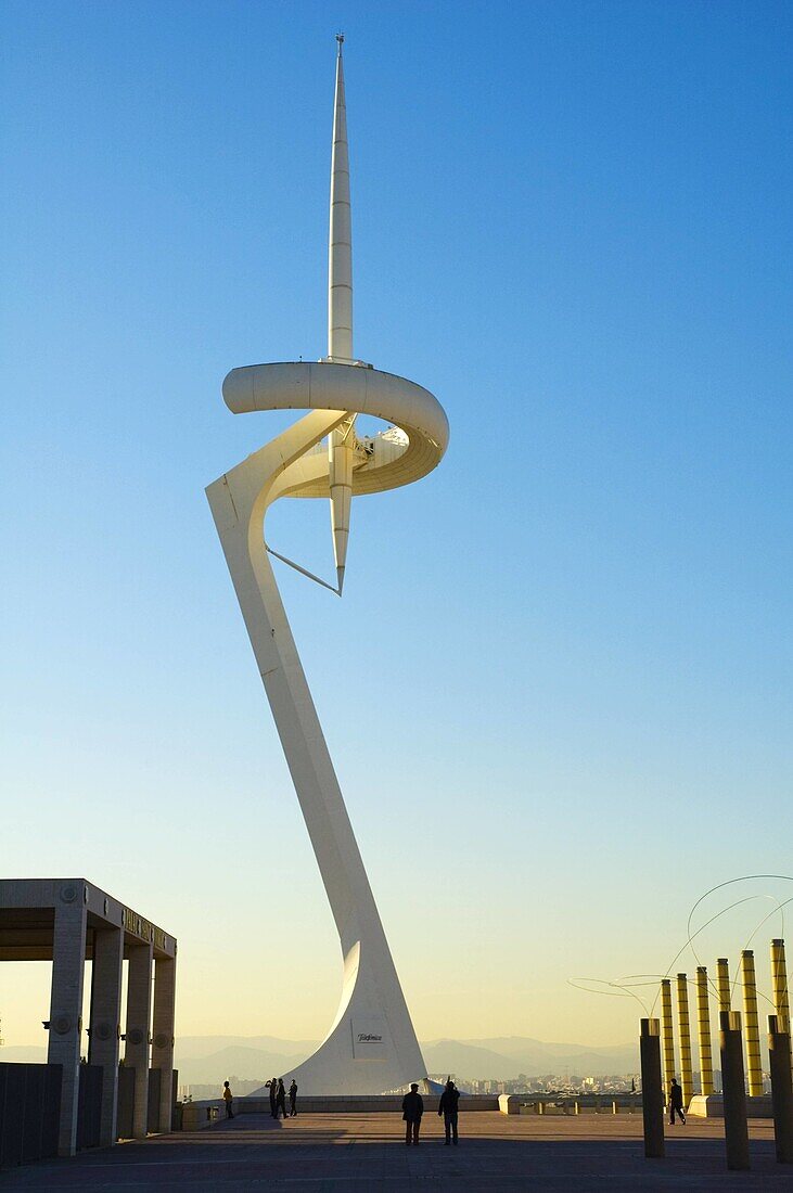 Torre de Calatrava the Olympic Tower in Barcelona Catalonia Spain EU