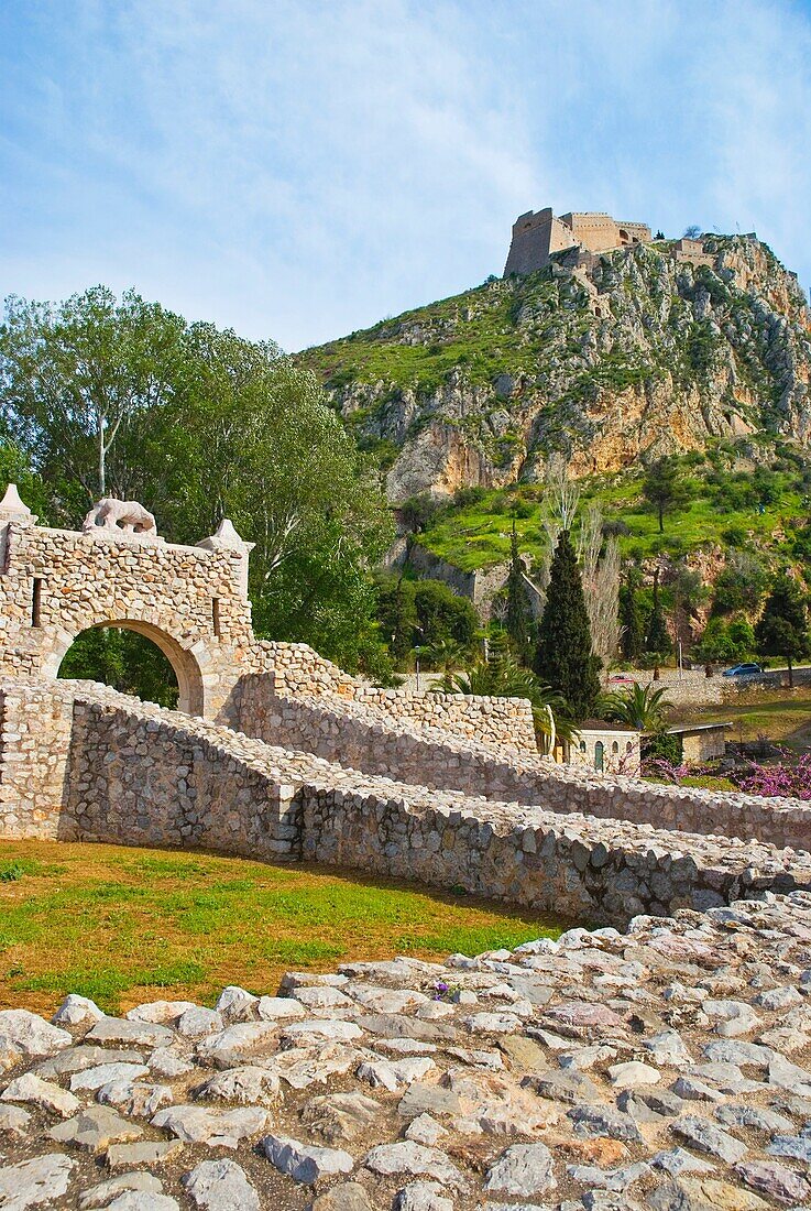 Ruins below the castle hill in Nafplio Peloponnese Greece Europe