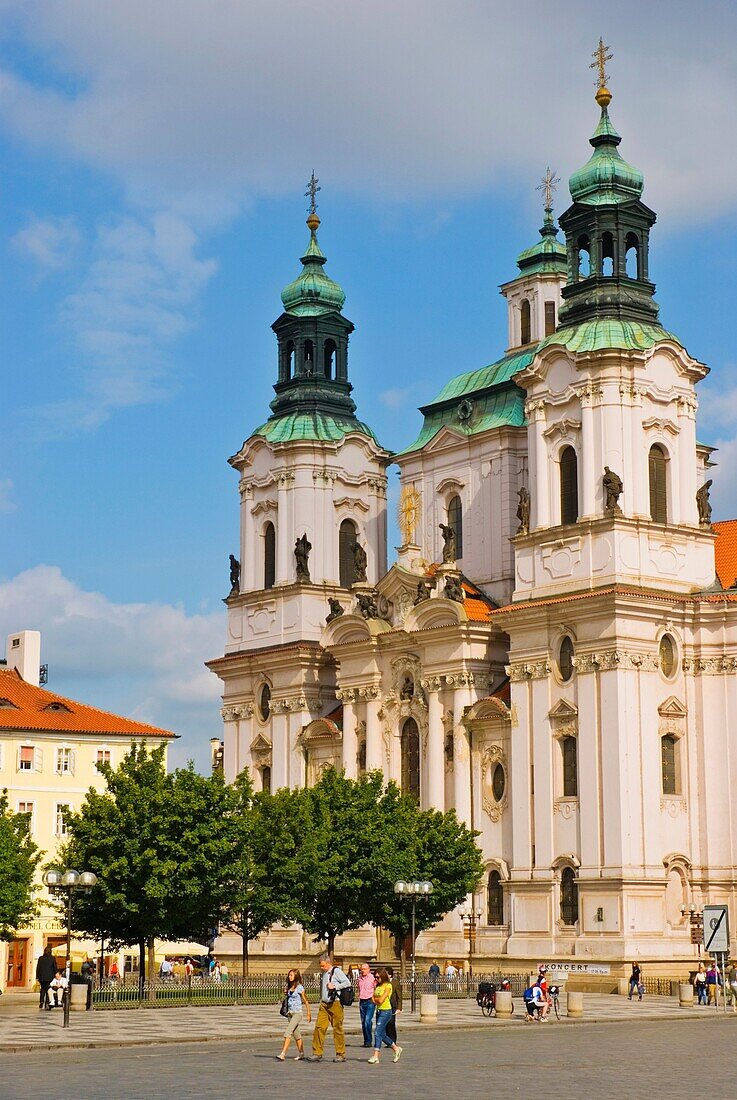 Church of Sv Mikulas at Old Town Square in Prague Czech Republic Europe