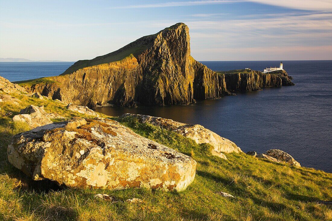 Neist Point and Lighthouse just before Sunset Isle of Skye Scotland