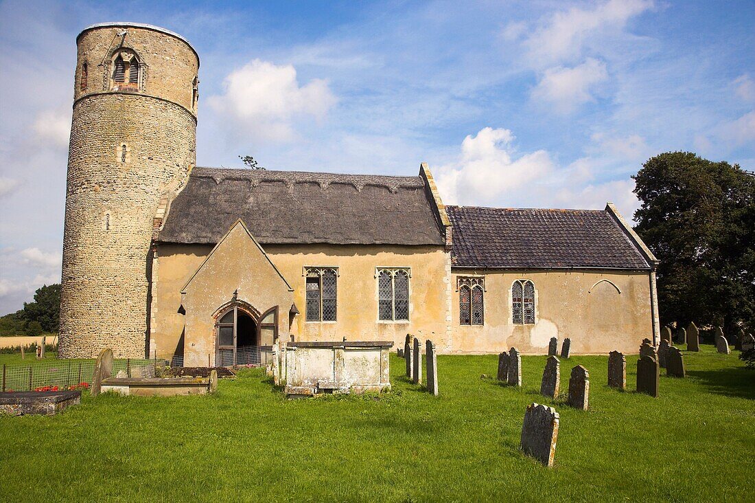 Herringfleet Church with rare thatched roof Herringfleet Suffolk