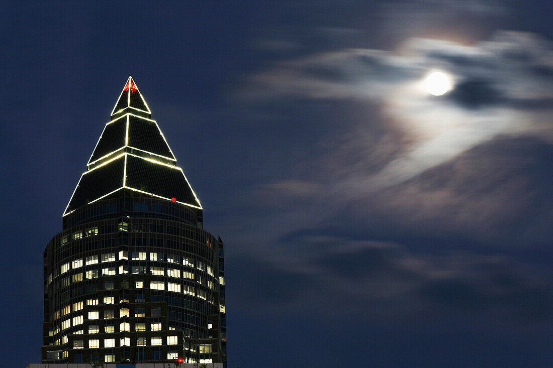 Messeturm, Architekt Helmut Jahn, Frankfurt am Main, Hessen, Deutschland