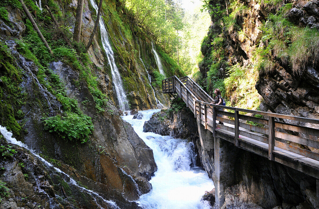 Wimbachklamm bei Ramsau, Berchtesgadener Land, Oberbayern, Bayern, Deutschland