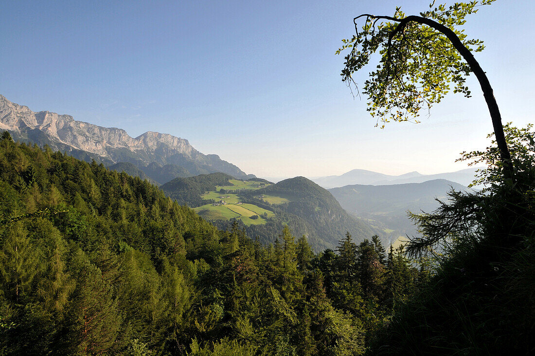 Blick gen Hochthron, Hochtal von Maria Gern bei Berchtesgaden, Berchtesgadener Land, Oberbayern, Bayern, Deutschland