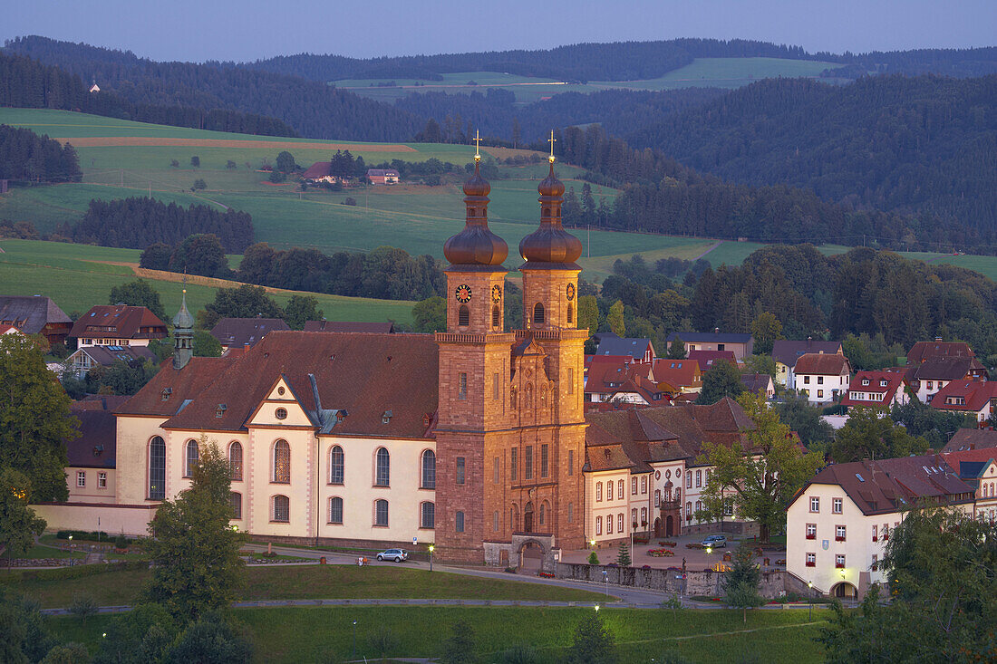 Village of St. Peter with abbey, Architekt Peter Thumb, Southern Part of Black Forest, Black Forest, Baden-Württemberg, Germany, Europe
