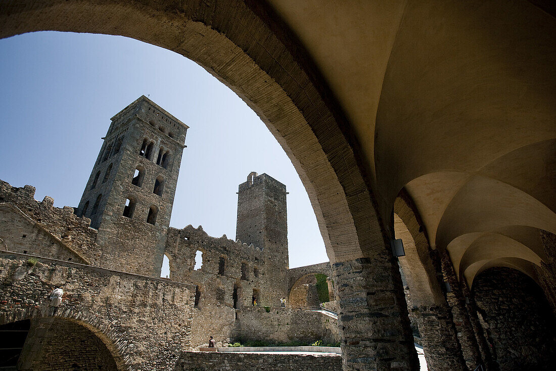 Sant Pere de Rodes Romanic Monastery, Port de la Selva, Emporda, Cap de Creus, Girona Province, Catalonia, Spain