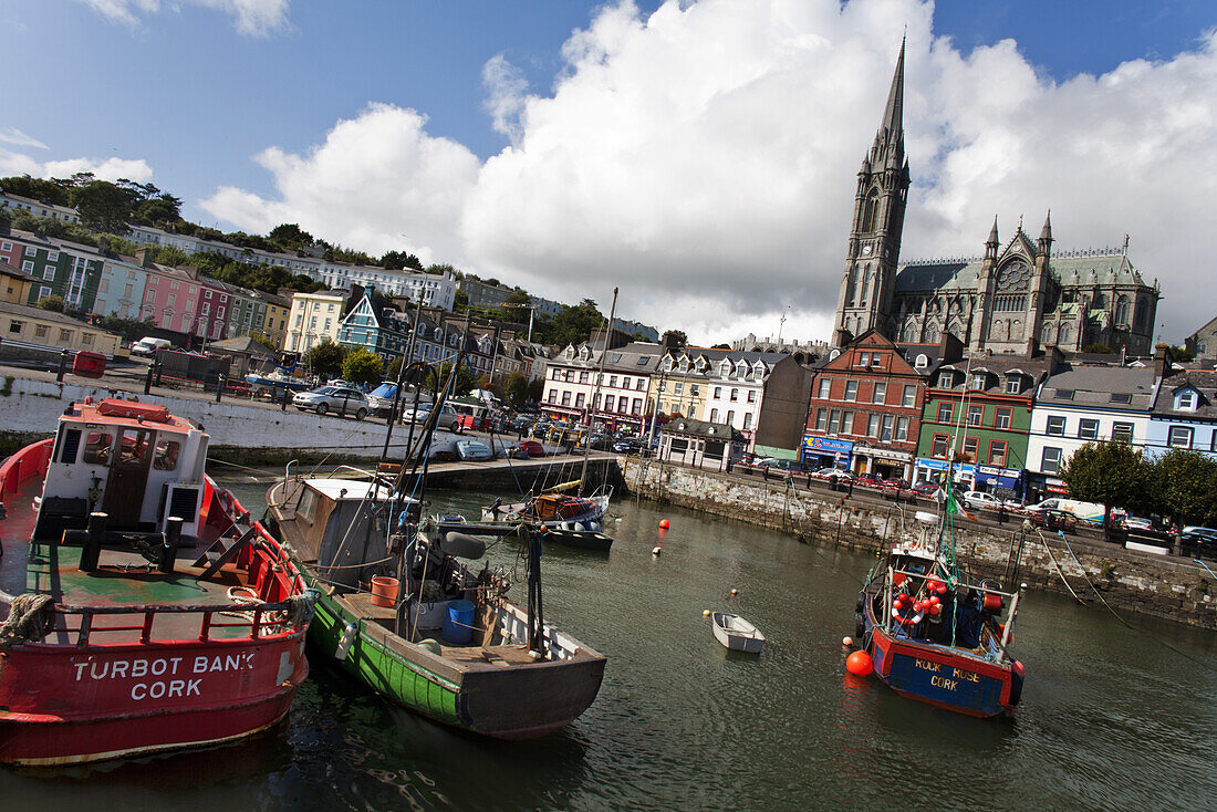 View at boats at harbour, Cobh, County Cork, Ireland