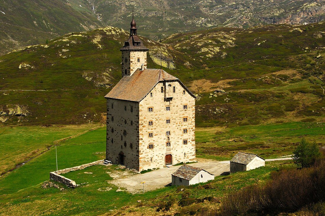 Stockalper´s Hospice at the Simplon pass near Brig, Valais, Switzerland