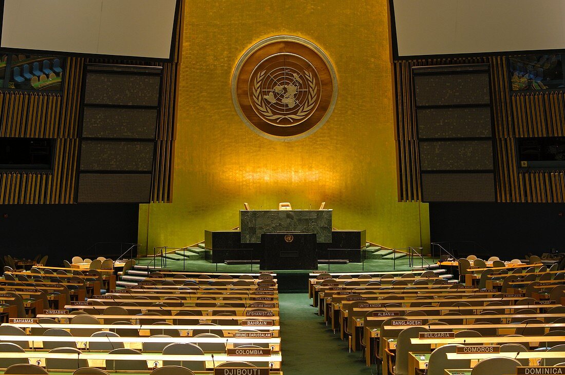 General Assembly Hall, United Nations, New York, USA