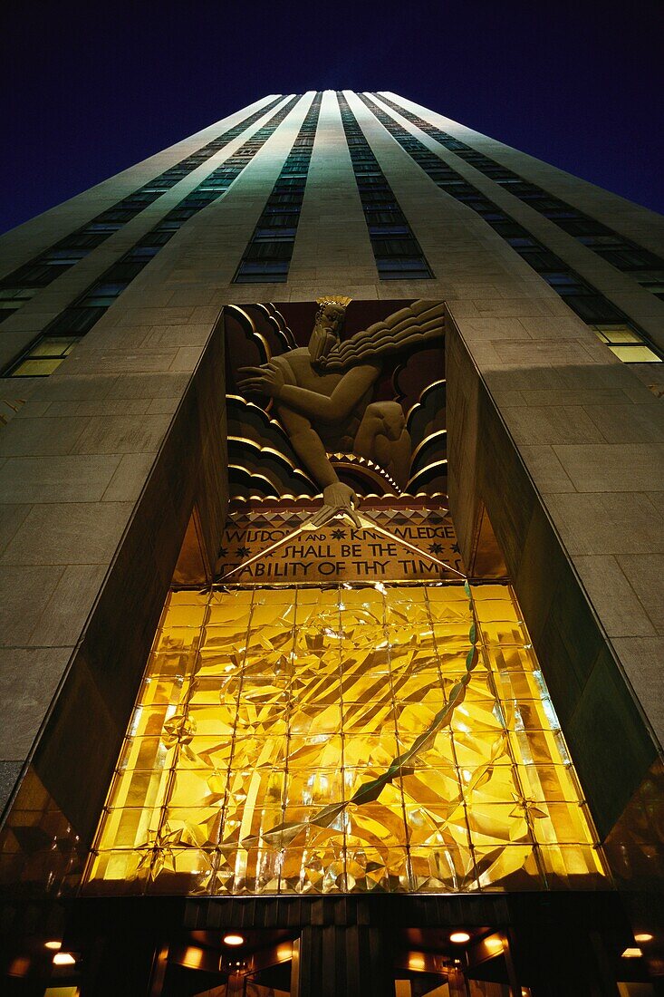Manhattan, New York, USA  The Art Deco facade of the Rockefeller Center