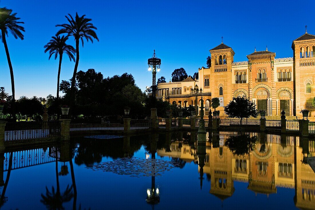 Museum of Arts and Popular Customs in Maria Luisa´s Park  It was constructed for the Ibero-American exhibition of 1929 by Aníbal Gonzalez  Seville, Andalusia, Spain