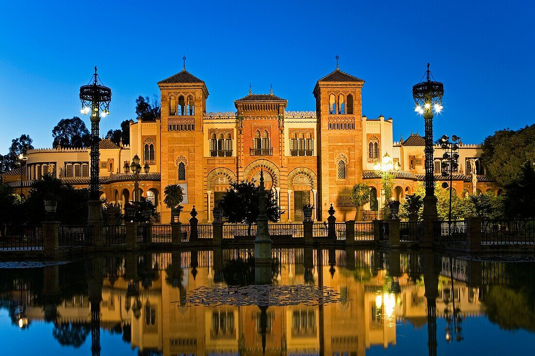 Museum of Arts and Popular Customs in Maria Luisa´s Park  It was constructed for the Ibero-American exhibition of 1929 by Aníbal Gonzalez  Seville, Andalusia, Spain
