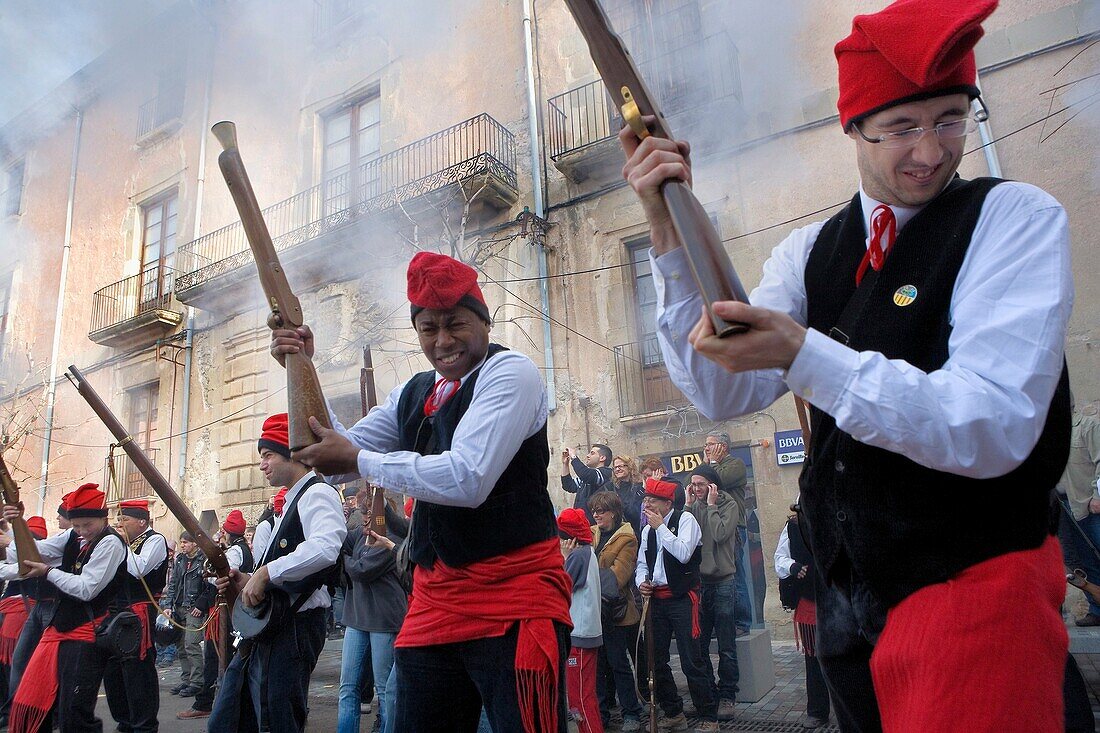 Pine festival, Centelles, Barcelona province, Catalonia, Spain