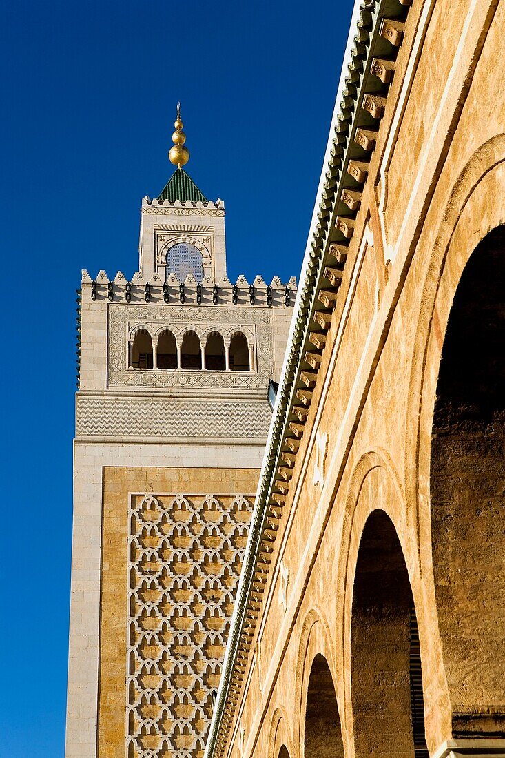 Tunisia: City of Tunis  Medina  Minaret of Ez- Zitouna Mosque Great Mosque