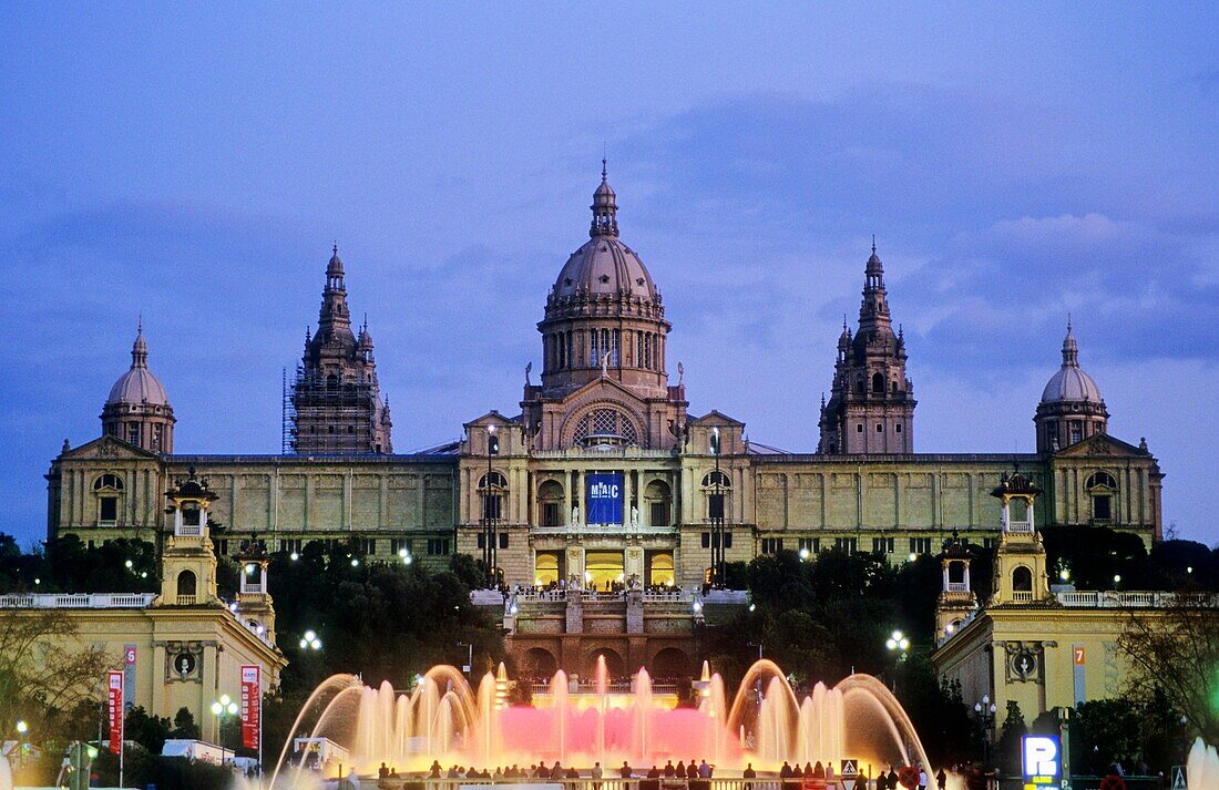 Barcelona: MNAC National Art Museum of Catalonia and fountains, Montjuic