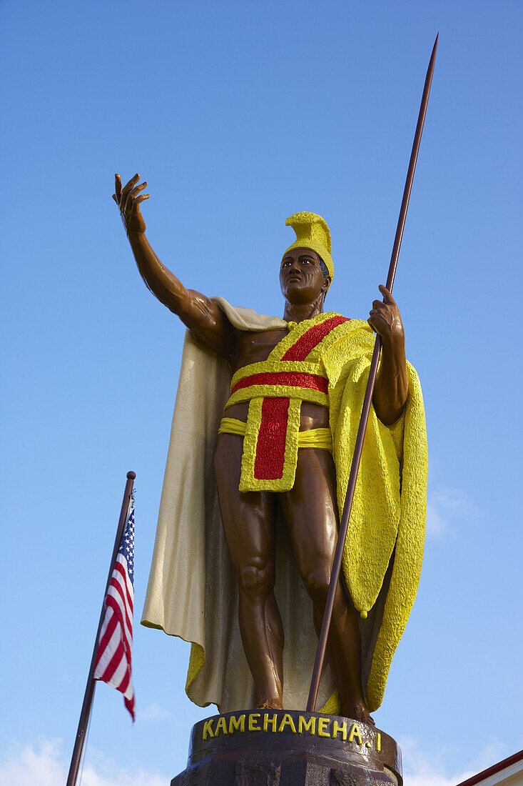 Statue von Kamehamea I in Kapa' au, Big Island, Hawaii, USA, Amerika