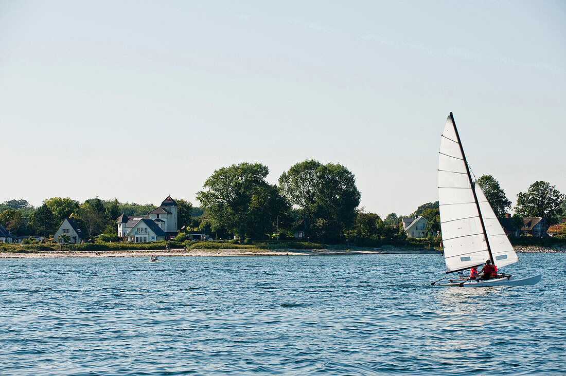 Blück über Ostsee auf Strand, Strande, Schleswig-Holstein, Deutschland