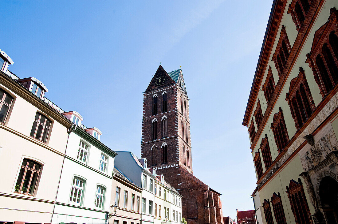 Turm der Marienkirche, Wismar, Mecklenburg-Vorpommern, Deutschland