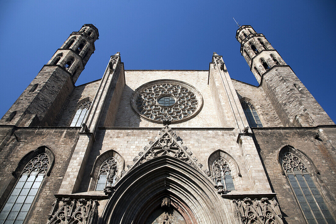 Gothic church of Santa Maria del Mar, Barcelona. Catalonia, Spain