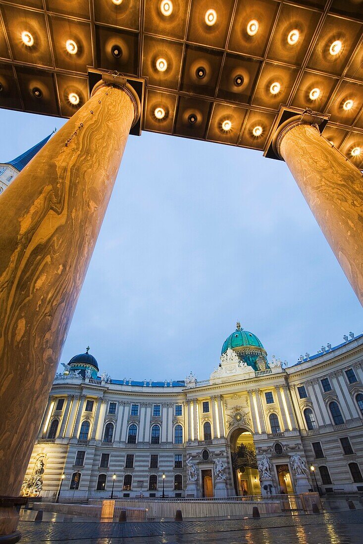 On background The Hofburg Palace, Vienna, Austria