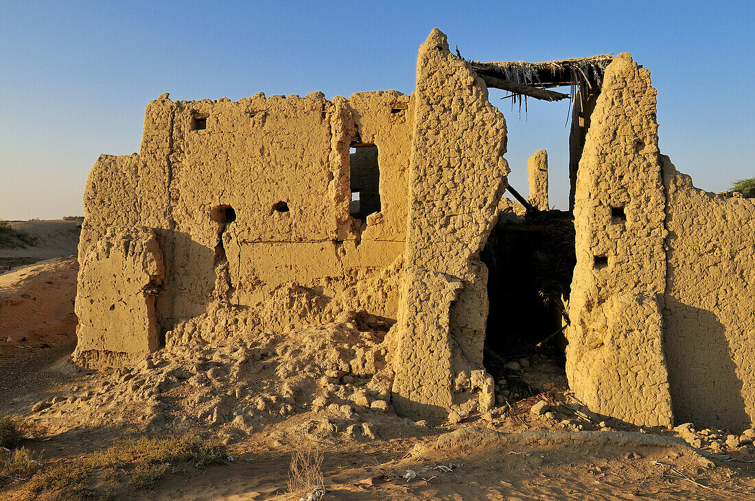 historic adobe ruin at Buraimi oasis, Al Dhahirah region, Sultanate of Oman, Arabia, Middle East