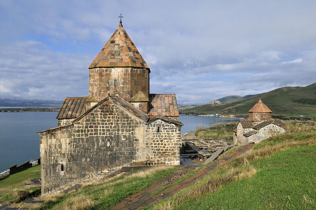Sevanavank, historic armenian orthodox church above Sevan Lake, Armenia, Asia