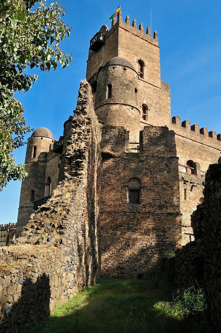 historic Fasiladas Palace, Royal Enclosure Fasil Ghebbi, UNESCO World Heritage Site, Gonder, Gondar, Amhara, Ethiopia, Africa