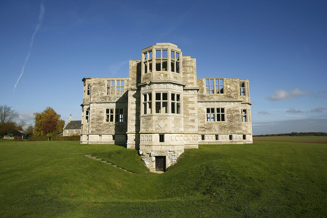 Lyveden New Bield in Northamptonshire, England  The New Bield is an unfinished summer house dating from approximately 1605 constructed for Sir Thomas Tresham and is now under the care of the National Trust