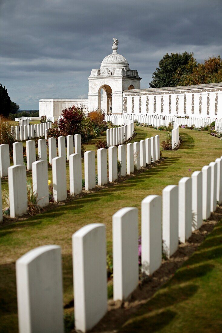 The Tynecot Commonwealth Military Cemetery for World War One soldiers killed at or near Ypres or Ieper in Belgium