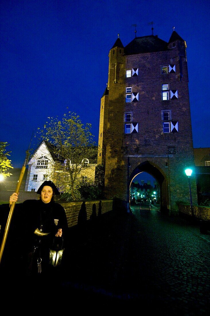 Germany, Xanten,medieval village,night