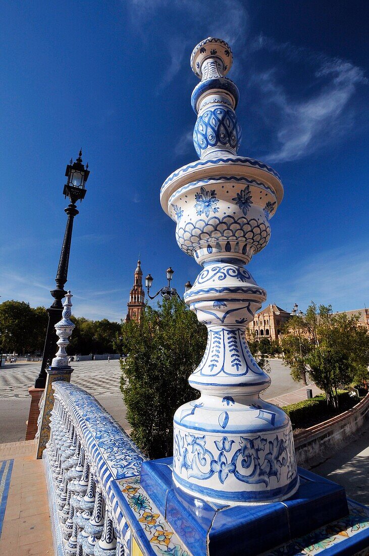 Ceramic decoration at the Spain square, Plaza de España, Sevilla, Andalucía, Spain, Europe october-2009