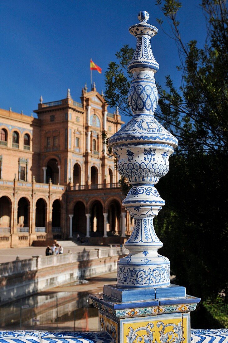 Ceramic decoration at the Spain square, Plaza de España, Sevilla, Andalucía, Spain, Europe october-2009