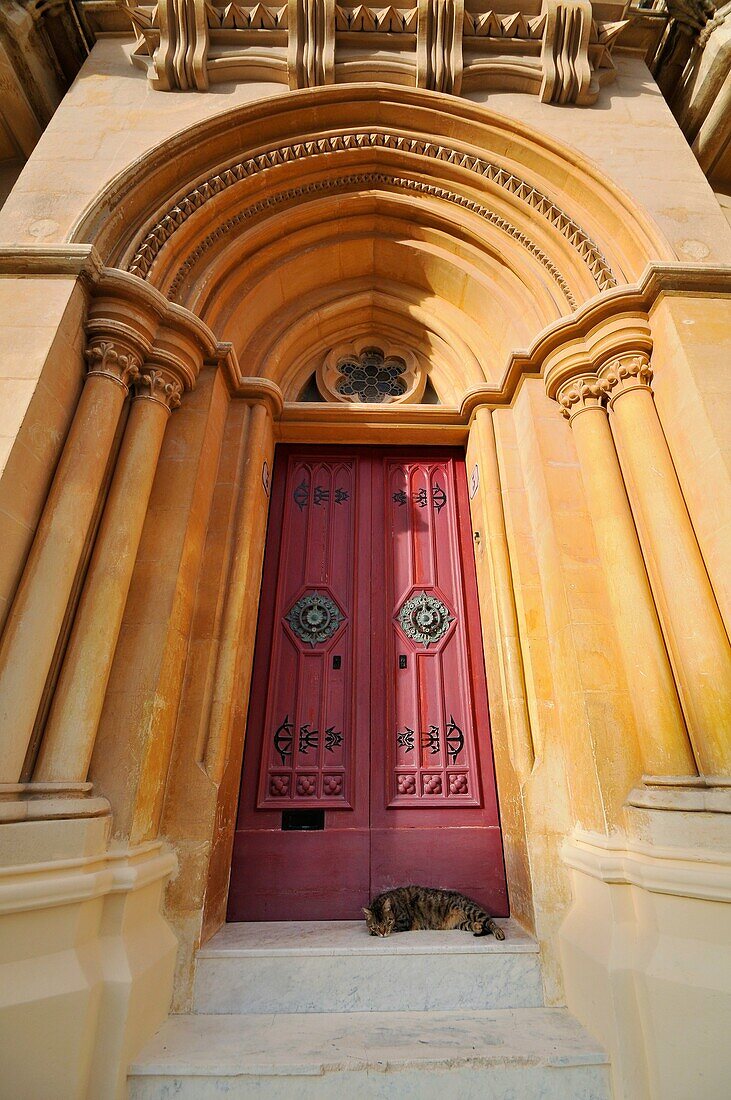 A door in St Paul´s square, Mdina, Malta, Europe, november 2009