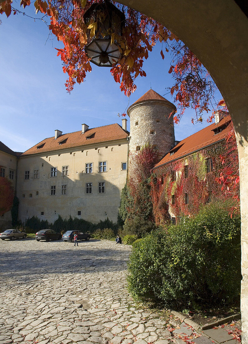 Pieskowa Skala Castle in Ojcow National Park at fall, Poland