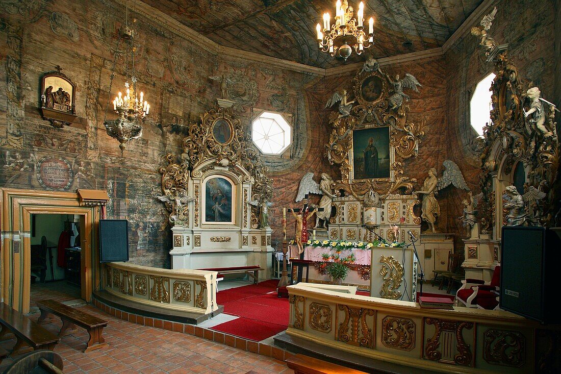 1674 y wooden church, Gasawa town, Wielkopolska, Poland