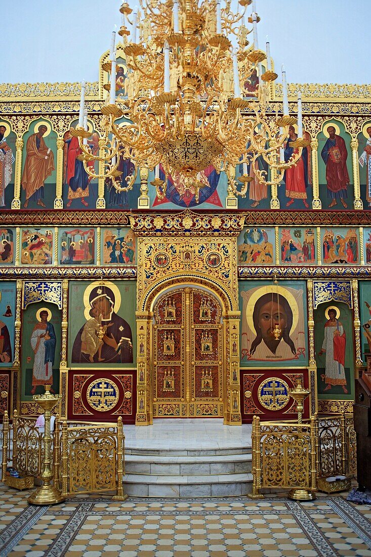 Interior of the Russian Orthodox church, Moscow region, Russia