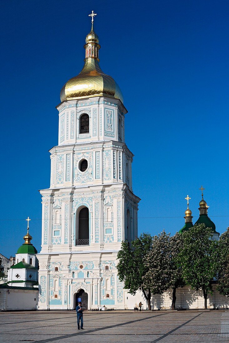 Bell tower of cathedral of St  Sophia, Kiev, Ukraine